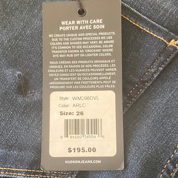 NWT Hudson NICO ENHANCE Midrise Cigarette slimming Jeans Size 26 - Picture 8 of 12
